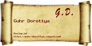 Guhr Dorottya névjegykártya